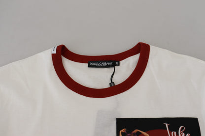 T-shirt ras du cou Dolce & Gabbana en coton blanc avec logo imprimé