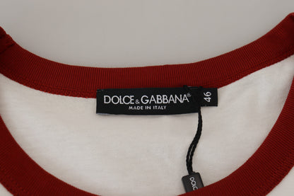 T-shirt ras du cou Dolce & Gabbana en coton blanc avec logo imprimé