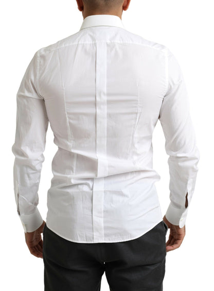 Chemise Baroque Dolce & Gabbana Blanche Smoking Coupe Slim