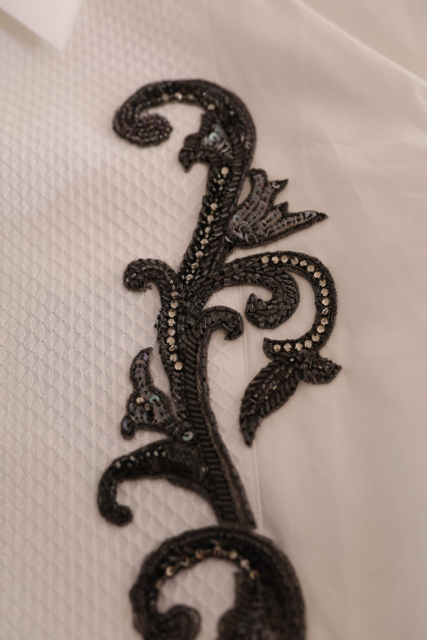 Chemise Baroque Dolce & Gabbana Blanche Smoking Coupe Slim