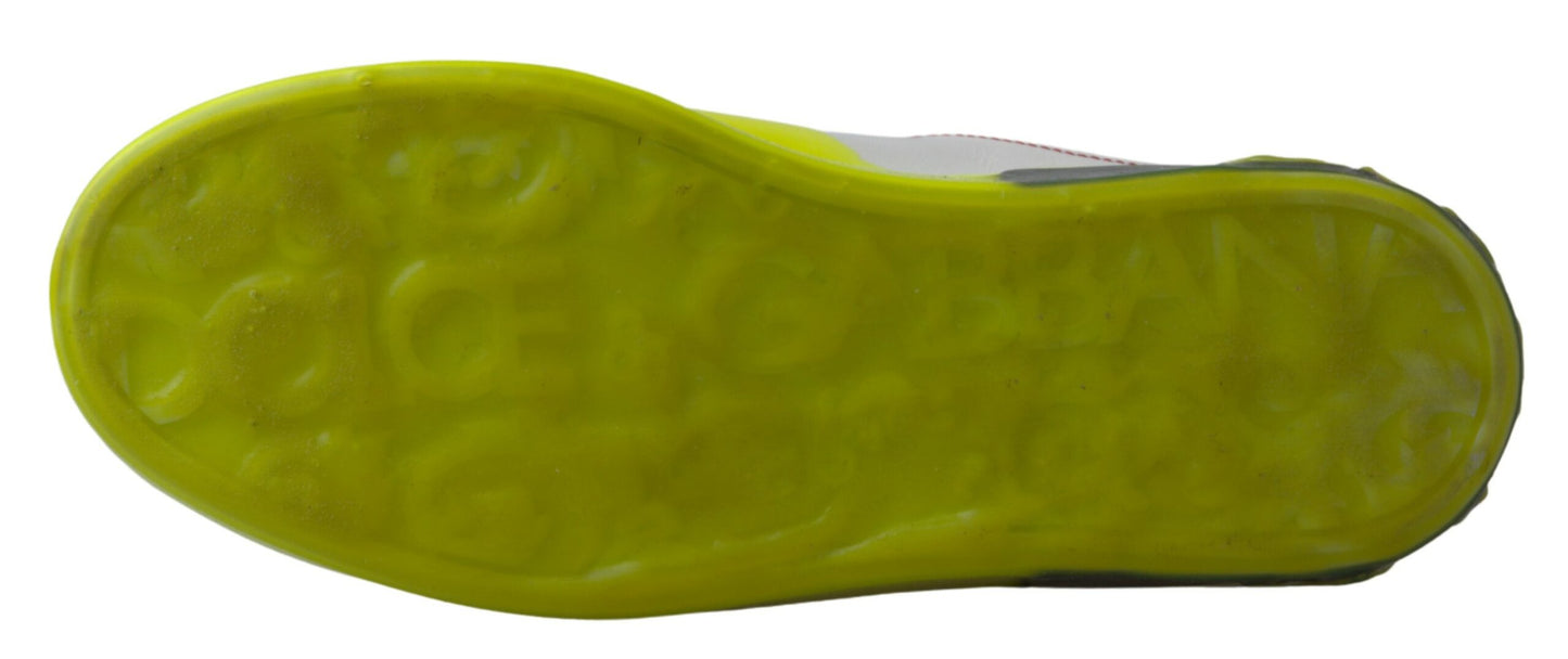 Chaussures Baskets en cuir Portofino blanches et jaunes Dolce & Gabbana