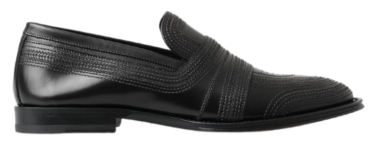 Chaussures Richelieu en cuir noir cousues Dolce & Gabbana