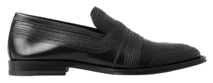 Chaussures Richelieu en cuir noir cousues Dolce & Gabbana