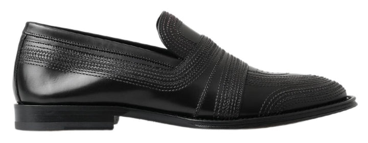 Chaussures Richelieu en cuir noir cousues Dolce & Gabbana