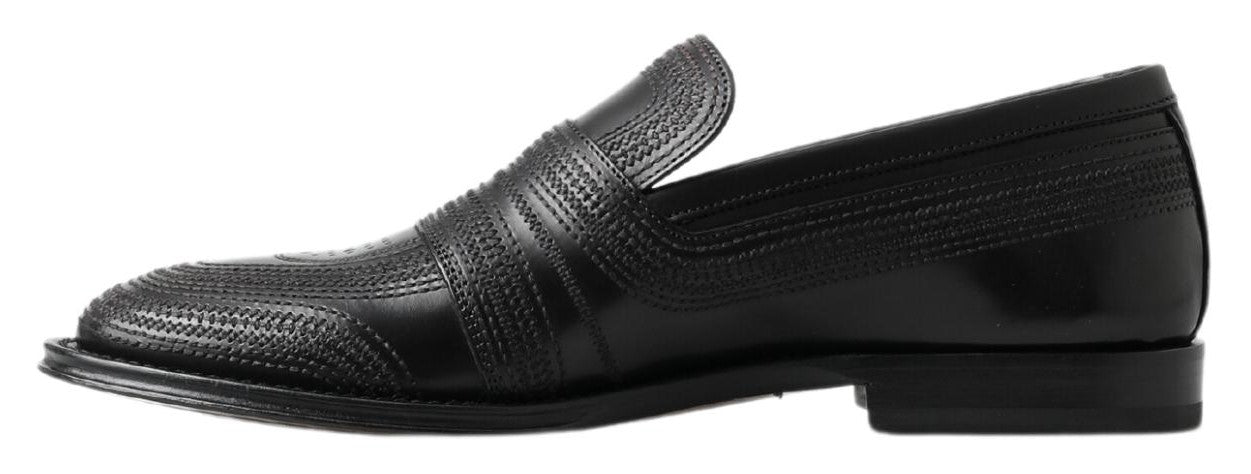 Chaussures Richelieu en cuir noir cousues Dolce & Gabbana