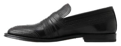 Chaussures Richelieu en cuir noir cousues Dolce & Gabbana