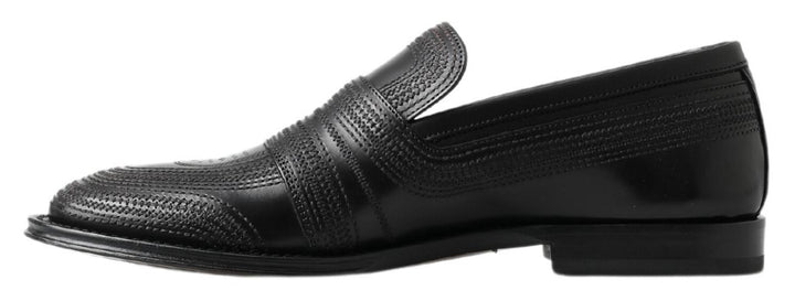 Chaussures Richelieu en cuir noir cousues Dolce & Gabbana