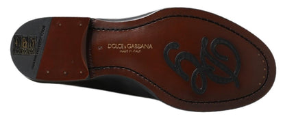 Chaussures Richelieu en cuir noir cousues Dolce & Gabbana