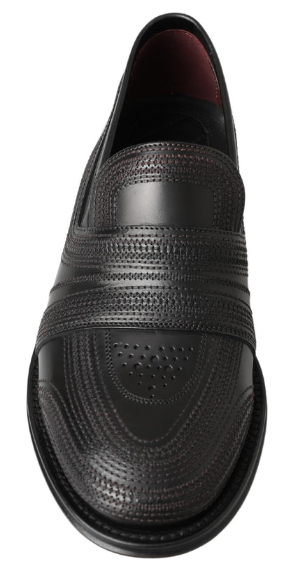 Chaussures Richelieu en cuir noir cousues Dolce & Gabbana