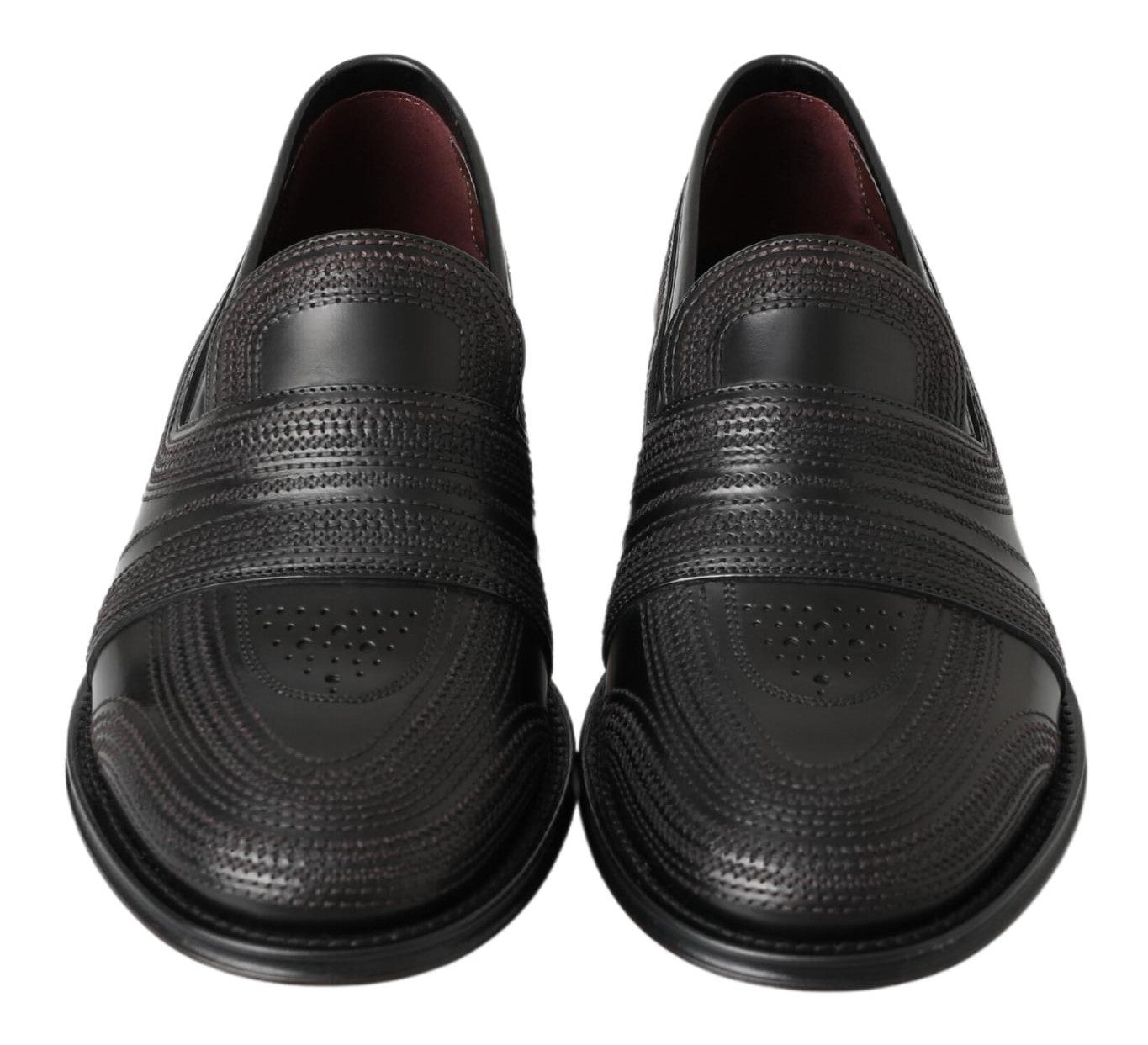 Chaussures Richelieu en cuir noir cousues Dolce & Gabbana