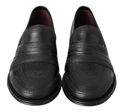 Chaussures Richelieu en cuir noir cousues Dolce & Gabbana