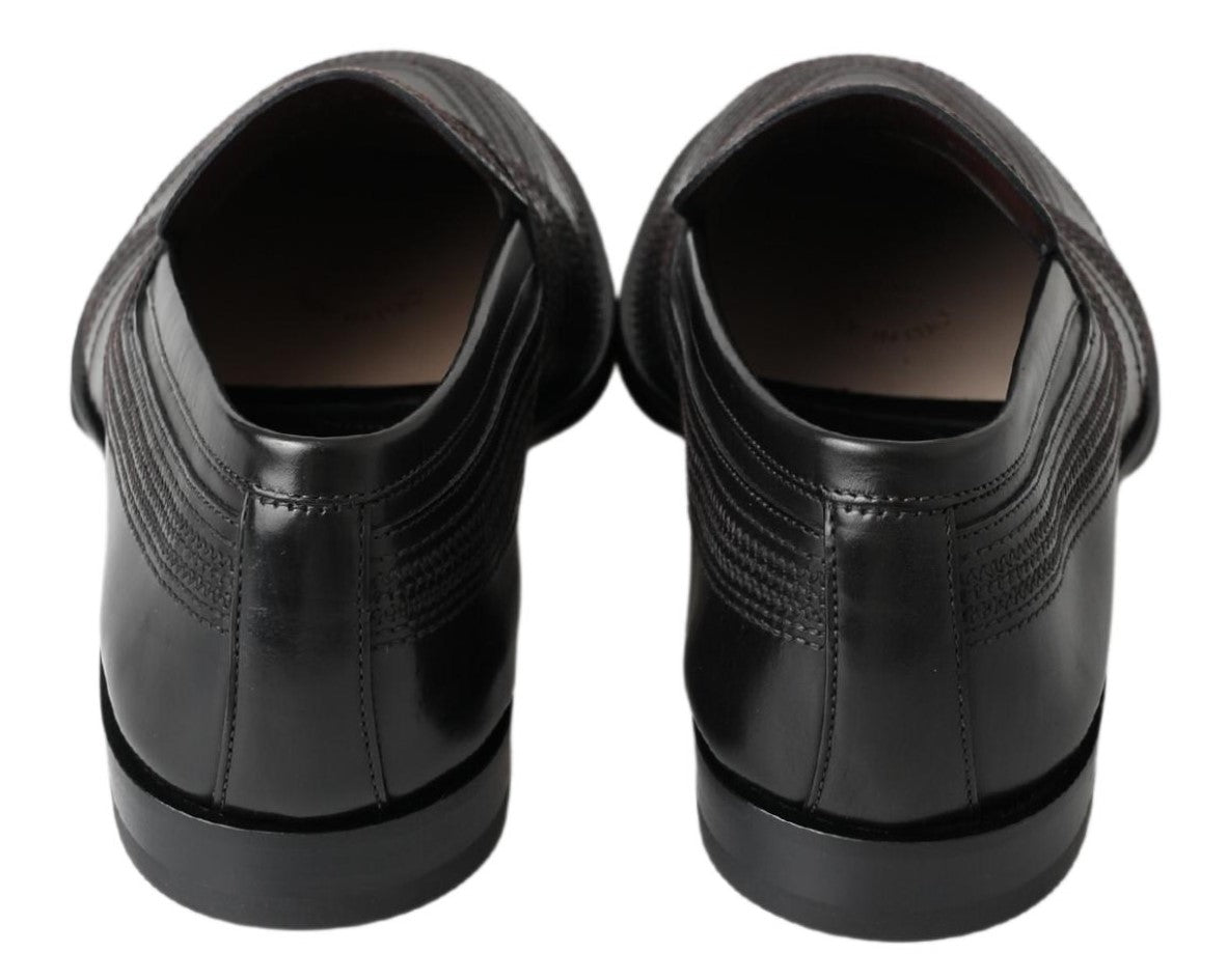 Chaussures Richelieu en cuir noir cousues Dolce & Gabbana