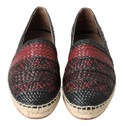 Chaussures espadrilles Dolce & Gabbana en cuir de buffle noir bordeaux