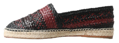 Chaussures espadrilles Dolce & Gabbana en cuir de buffle noir bordeaux