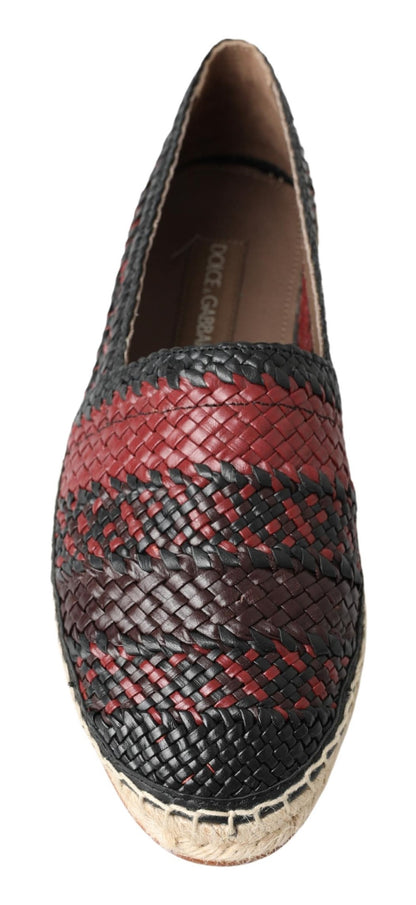 Chaussures espadrilles Dolce & Gabbana en cuir de buffle noir bordeaux