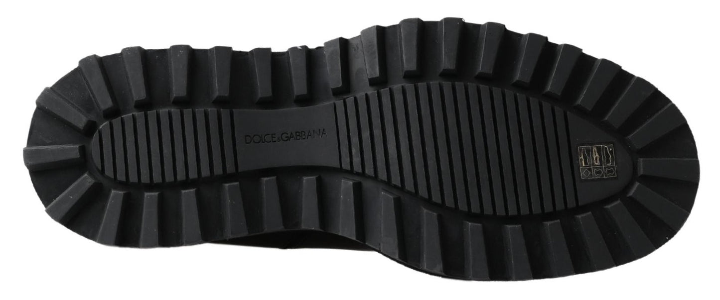 Bottes extensibles Dolce & Gabbana en cuir noir à enfiler