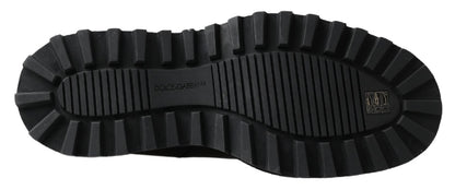 Bottes extensibles Dolce & Gabbana en cuir noir à enfiler