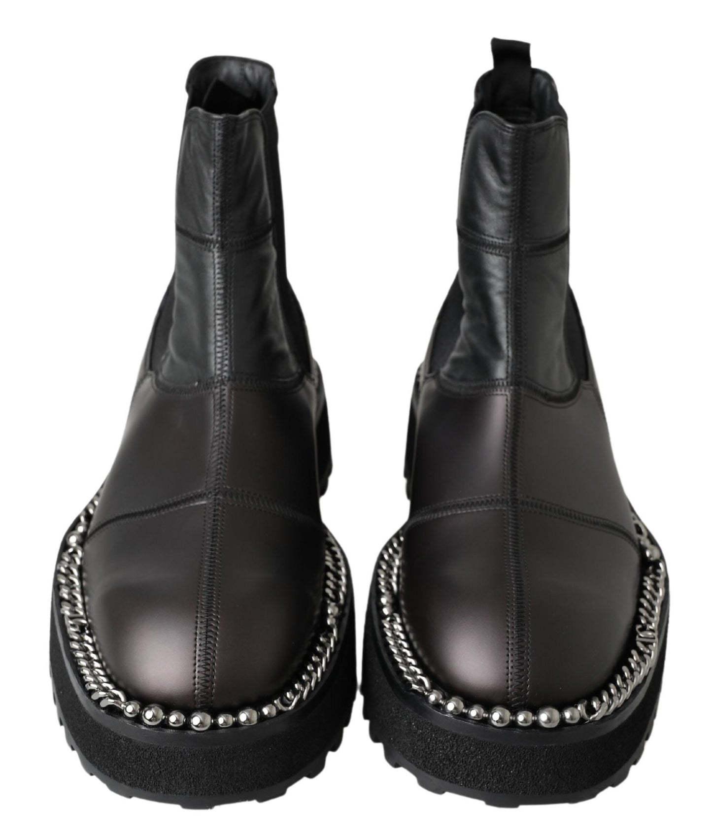 Bottes extensibles Dolce & Gabbana en cuir noir à enfiler