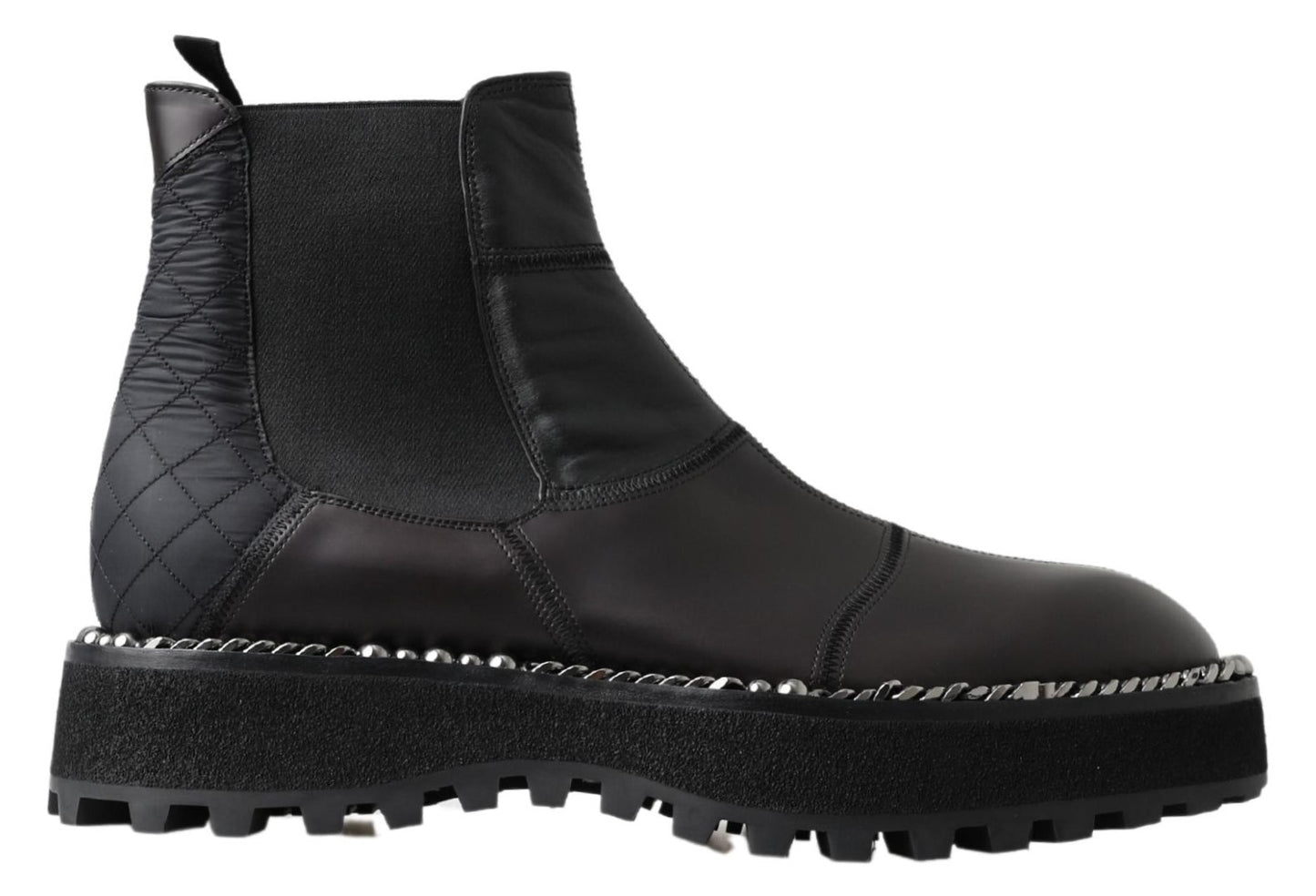 Bottes extensibles Dolce & Gabbana en cuir noir à enfiler
