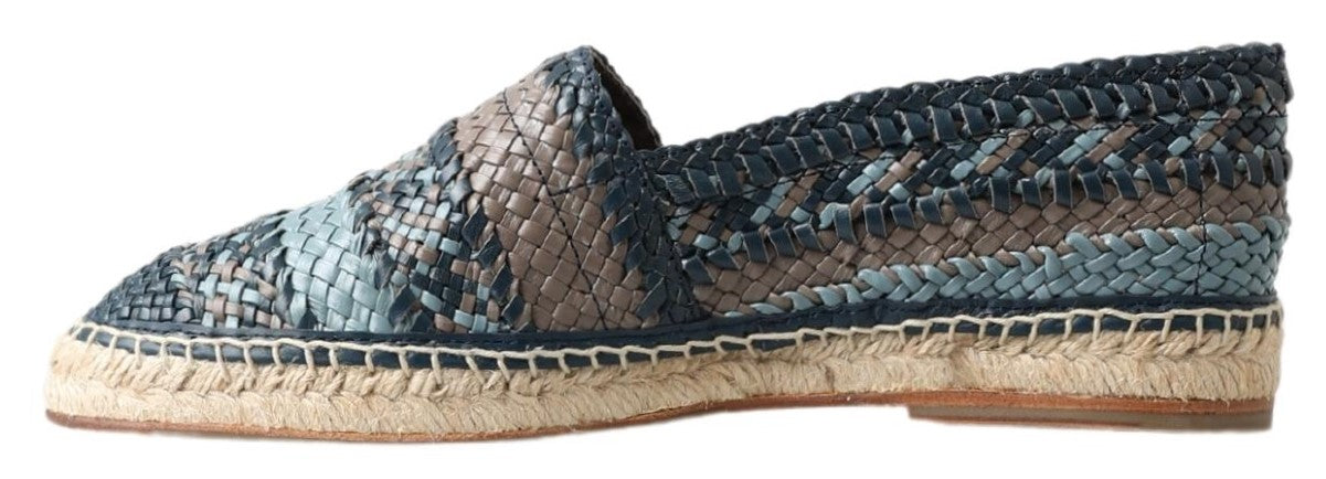 Chaussures Espadrilles Dolce & Gabbana en Cuir de Buffle Bleu-Gris