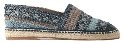 Chaussures Espadrilles Dolce & Gabbana en Cuir de Buffle Bleu-Gris