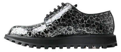 Chaussures en cuir verni Dolce & Gabbana noir et blanc Derby