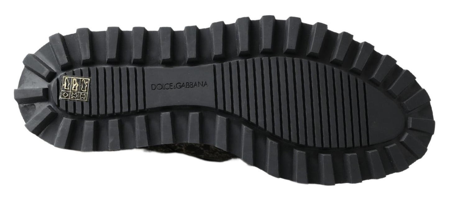 Chaussures en cuir verni Dolce & Gabbana noir et blanc Derby