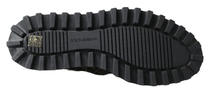 Chaussures en cuir verni Dolce & Gabbana noir et blanc Derby