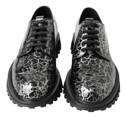 Chaussures en cuir verni Dolce & Gabbana noir et blanc Derby