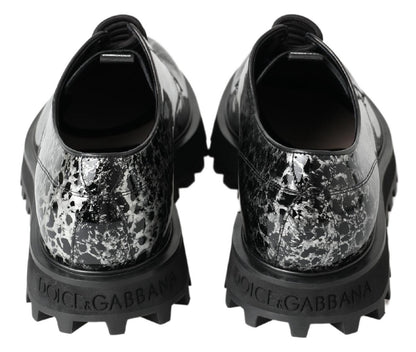 Chaussures en cuir verni Dolce & Gabbana noir et blanc Derby