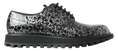 Chaussures en cuir verni Dolce & Gabbana noir et blanc Derby