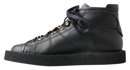 Bottes extensibles Dolce & Gabbana en cuir noir à enfiler