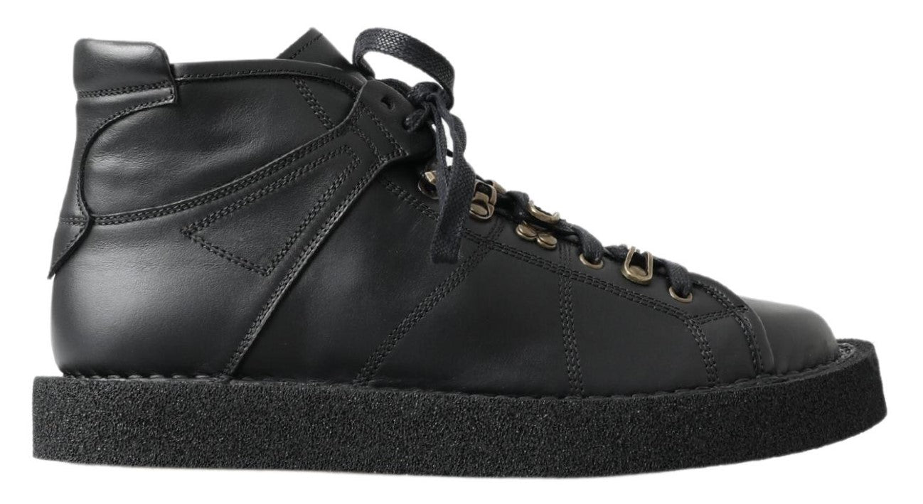 Bottes extensibles Dolce & Gabbana en cuir noir à enfiler