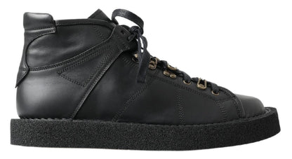 Bottes extensibles Dolce & Gabbana en cuir noir à enfiler