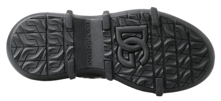 Bottines décontractées en cuir noir Dolce & Gabbana