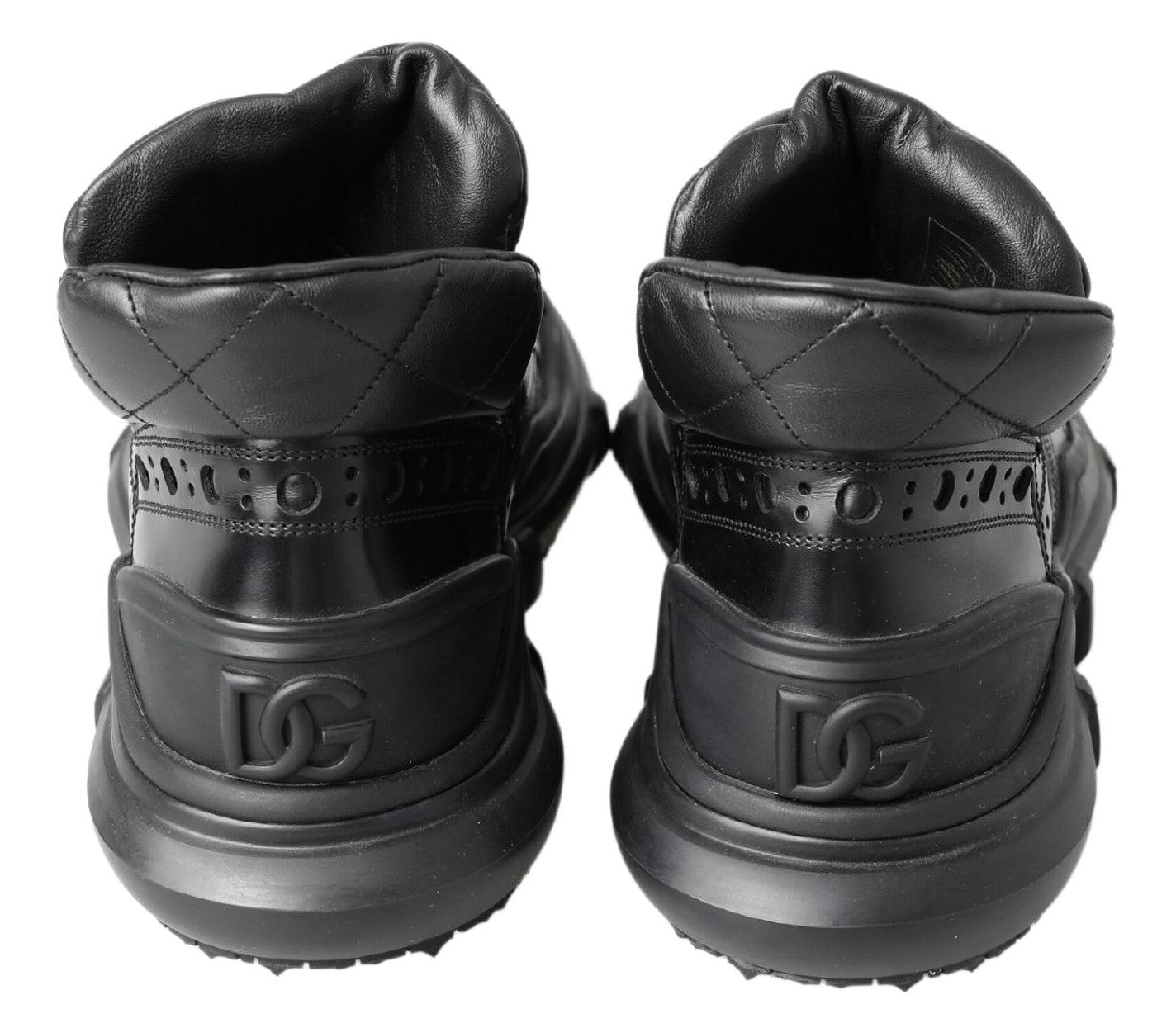 Bottines décontractées en cuir noir Dolce & Gabbana