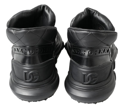 Bottines décontractées en cuir noir Dolce & Gabbana