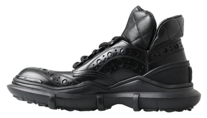 Bottines décontractées en cuir noir Dolce & Gabbana