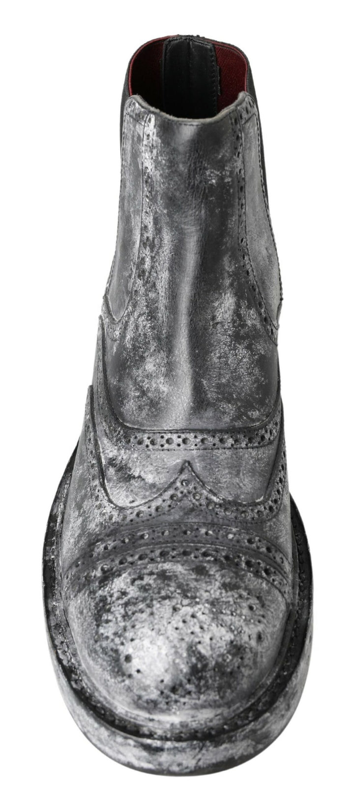 Bottines en cuir noir et gris Dolce & Gabbana