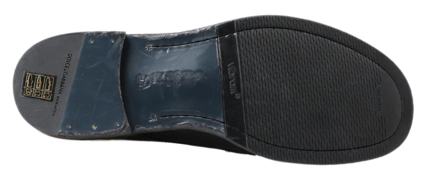 Bottes Perugino en cuir de cheval noir Dolce & Gabbana