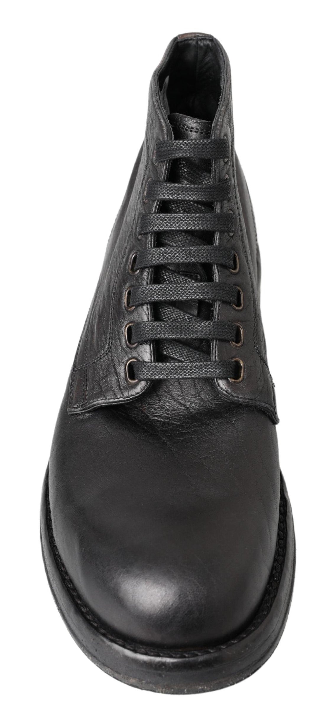 Bottes Perugino en cuir de cheval noir Dolce & Gabbana
