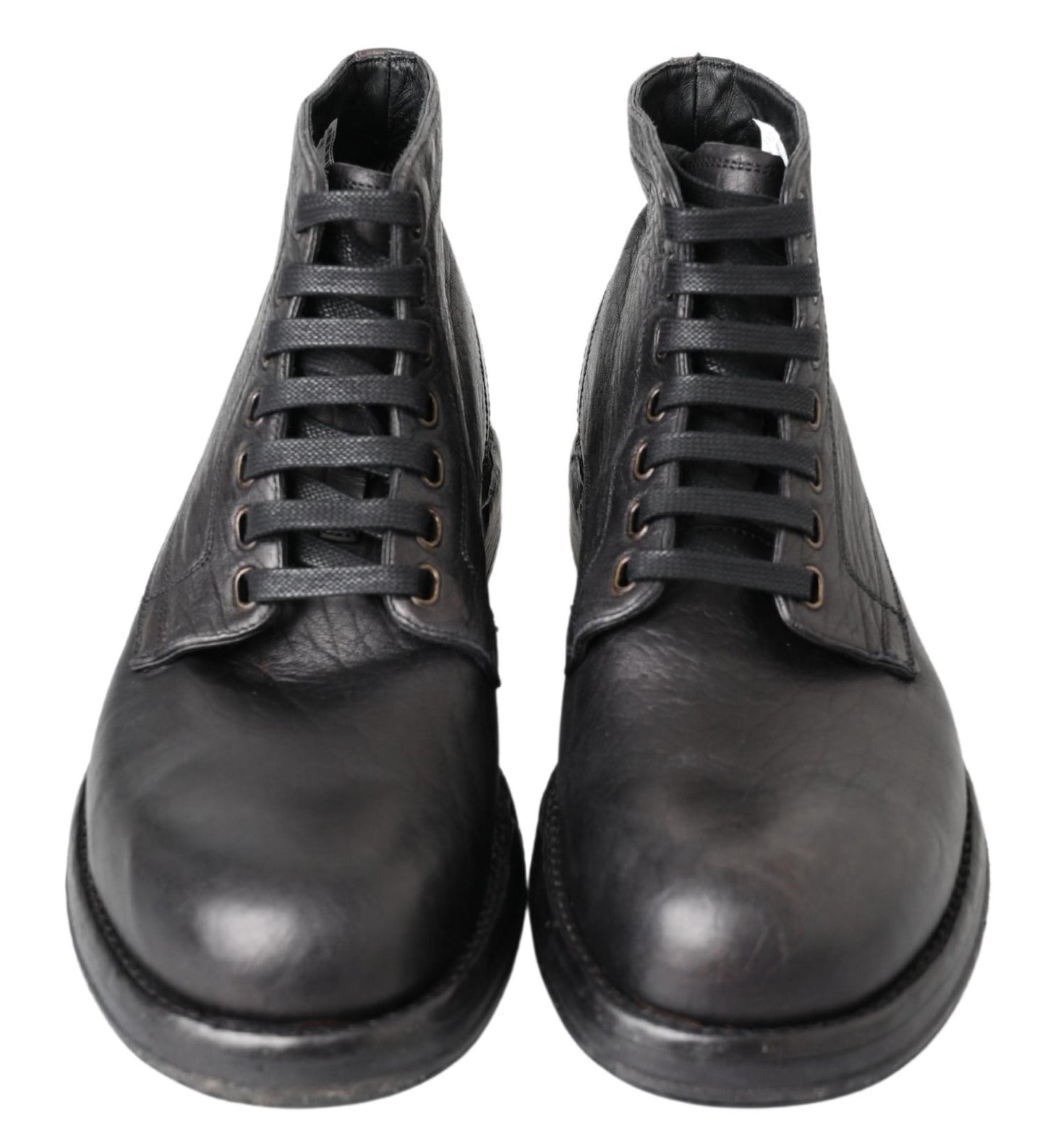 Bottes Perugino en cuir de cheval noir Dolce & Gabbana