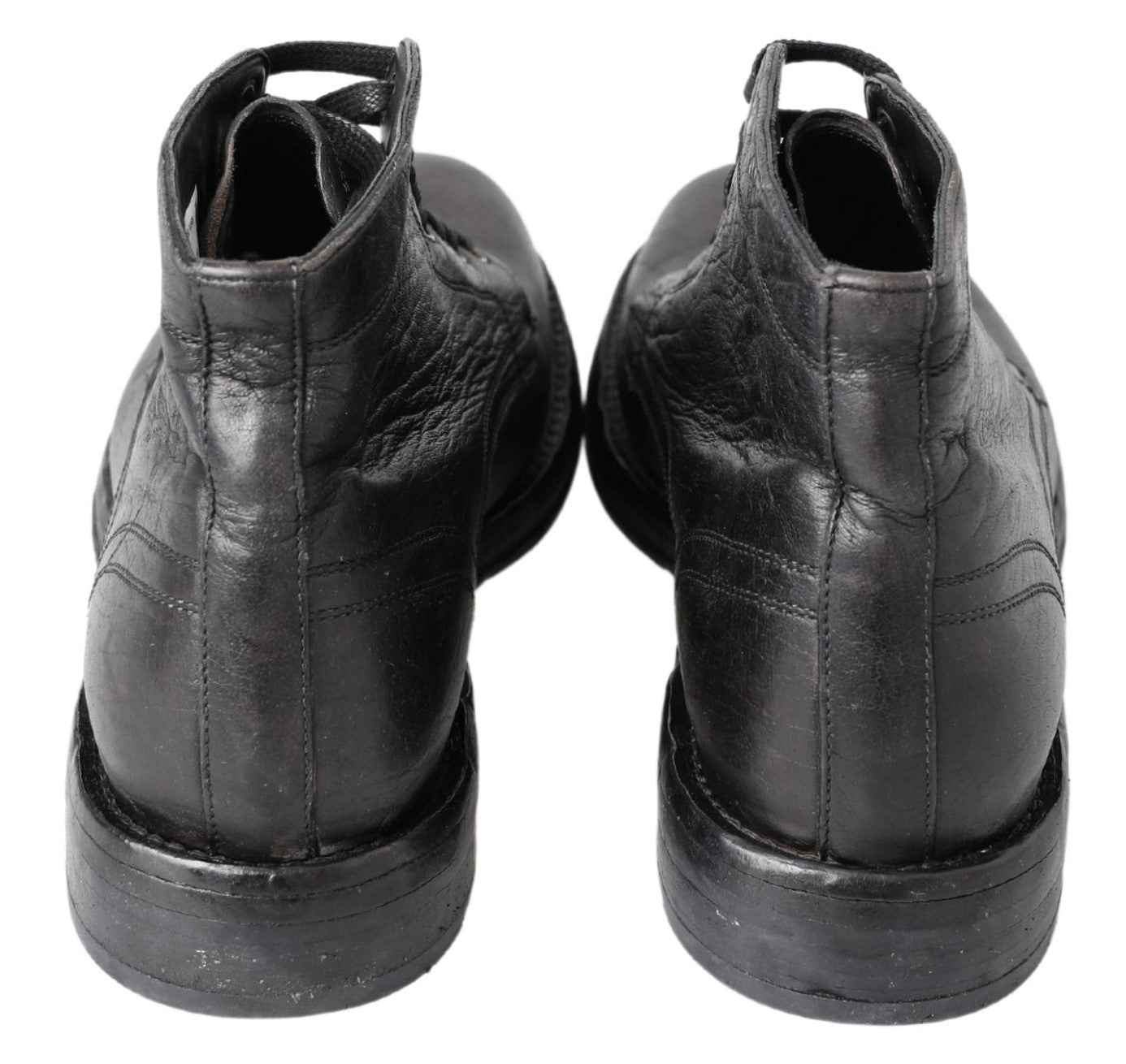 Bottes Perugino en cuir de cheval noir Dolce & Gabbana