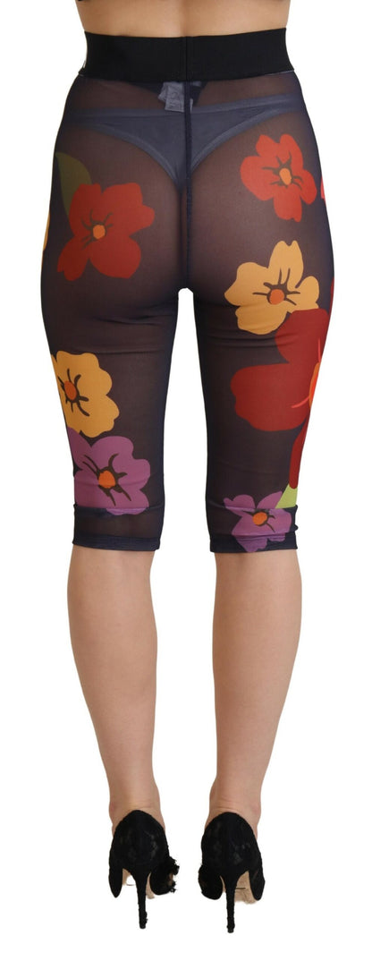 Pantalon Dolce & Gabbana taille élastique leggings à imprimé floral noir