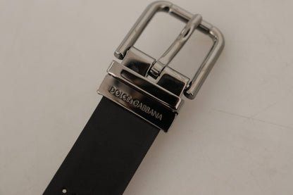 Ceinture Dolce & Gabbana en cuir de veau noir à boucle perforée en métal
