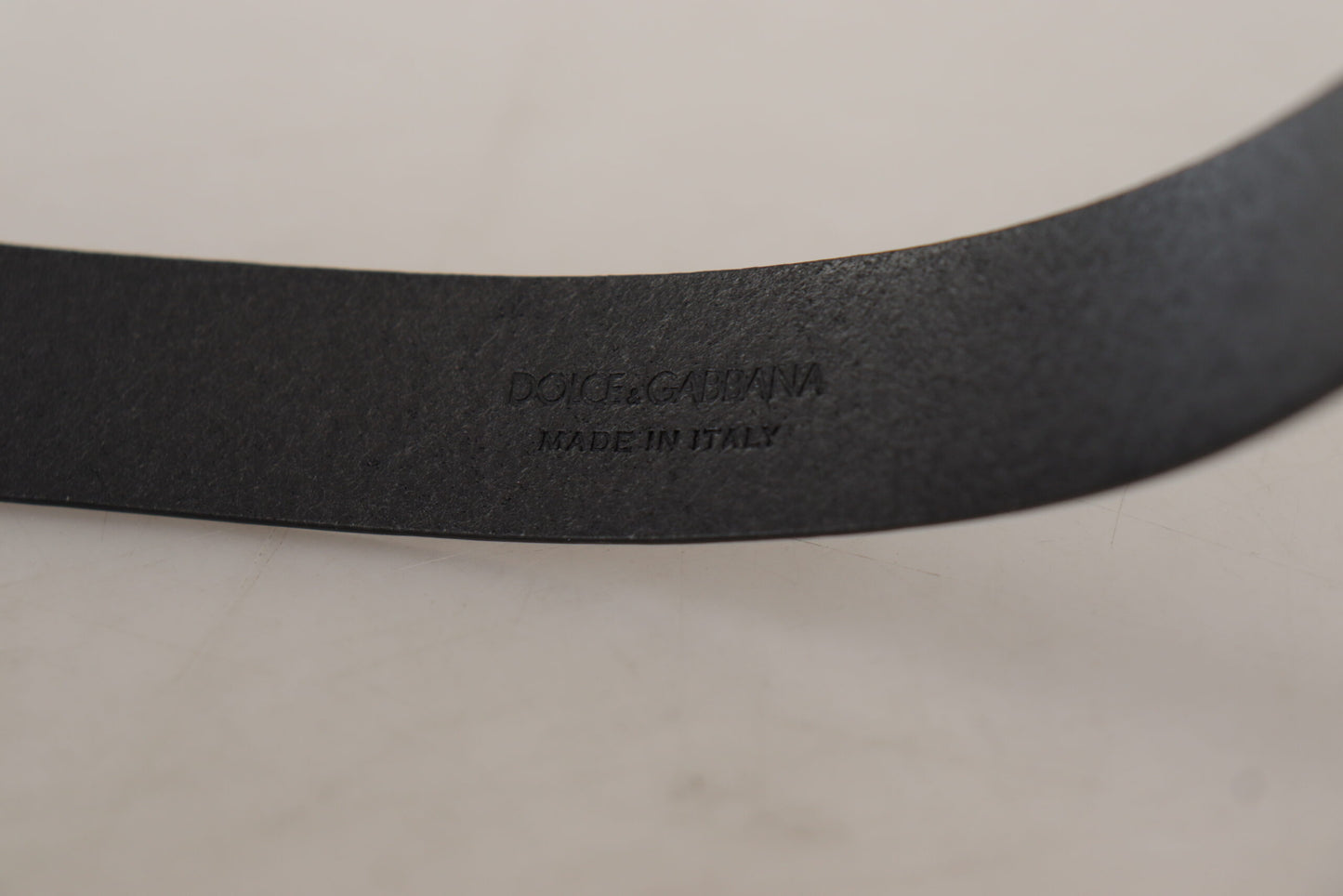 Ceinture en cuir de veau noir Dolce & Gabbana avec boucle en métal à logo classique