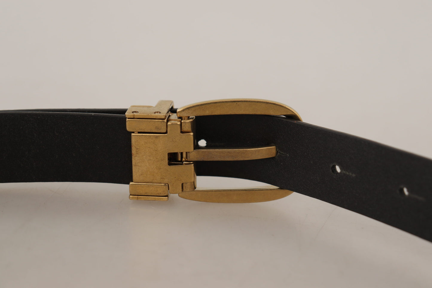 Ceinture vintage classique en cuir marron avec boucle métallique Dolce & Gabbana