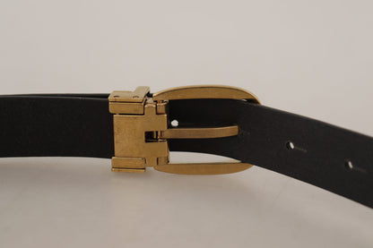 Ceinture vintage classique en cuir marron avec boucle métallique Dolce & Gabbana