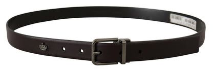 Ceinture Dolce & Gabbana en cuir violet foncé avec boucle en métal Borchia