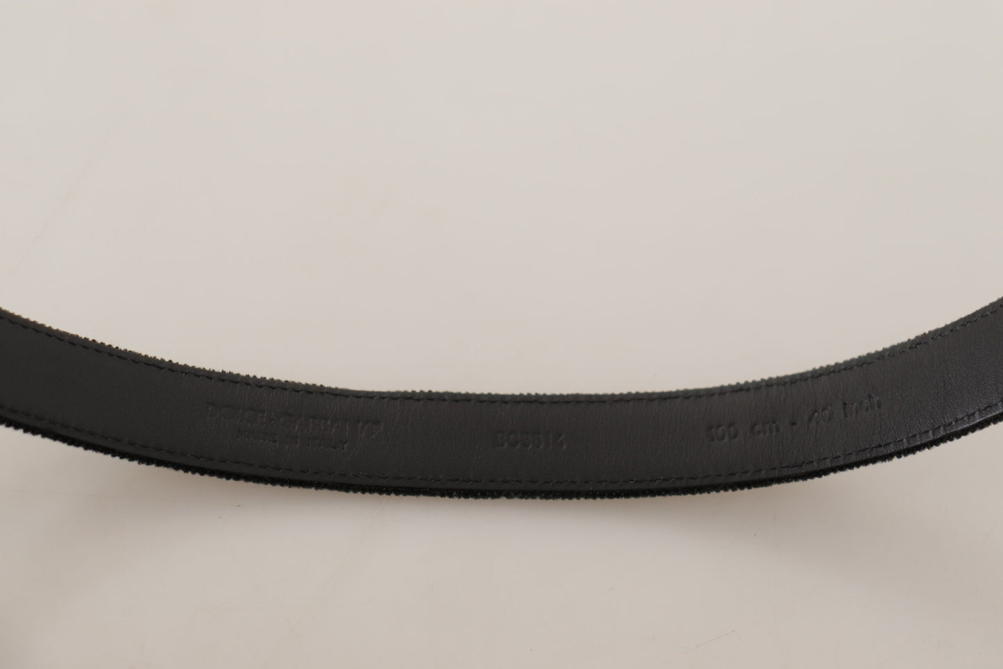 Ceinture décontractée Dolce & Gabbana en velours noir avec boucle à logo en métal argenté